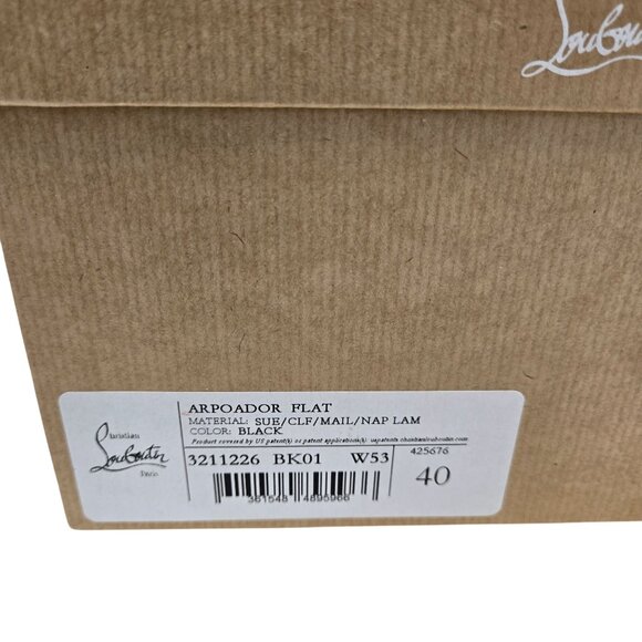 NWT/NIB Christian Louboutin Men's Arpoador Flat Black Sneakers Size 40/US Size 7 - Picture 5 of 14